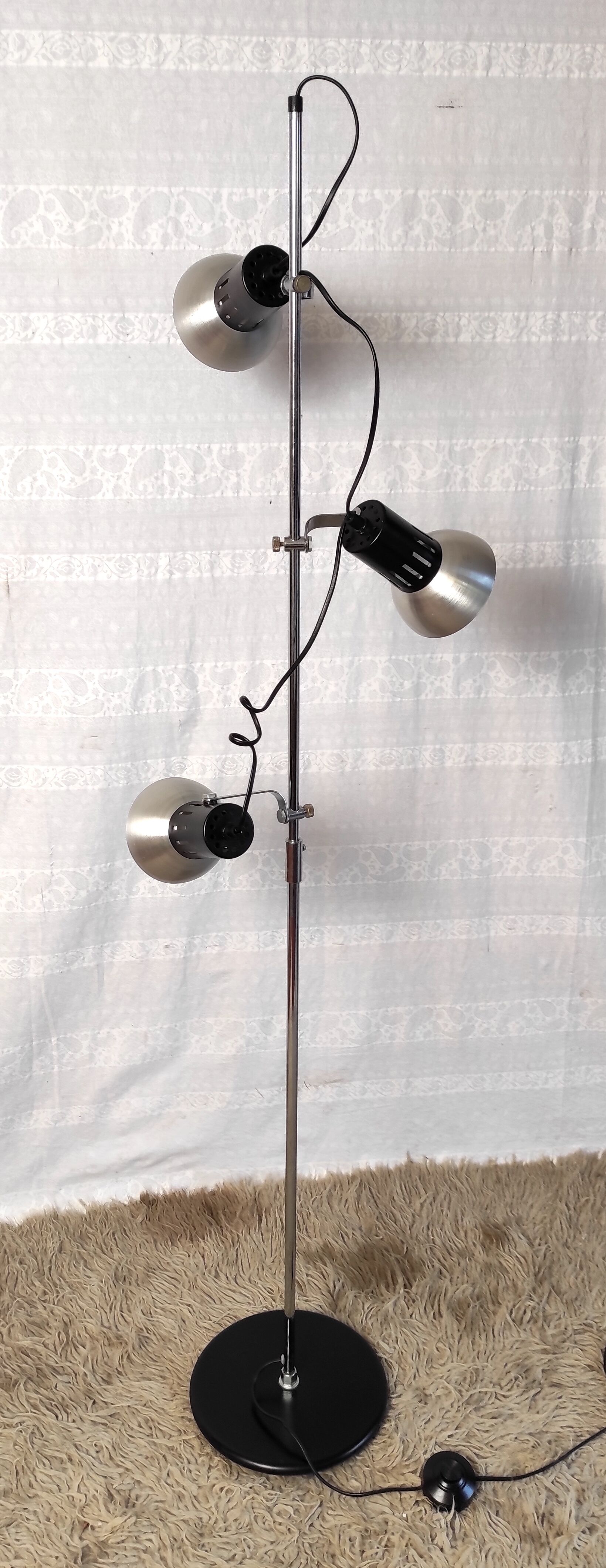 Modernist floor lamp 3 spots – 70s