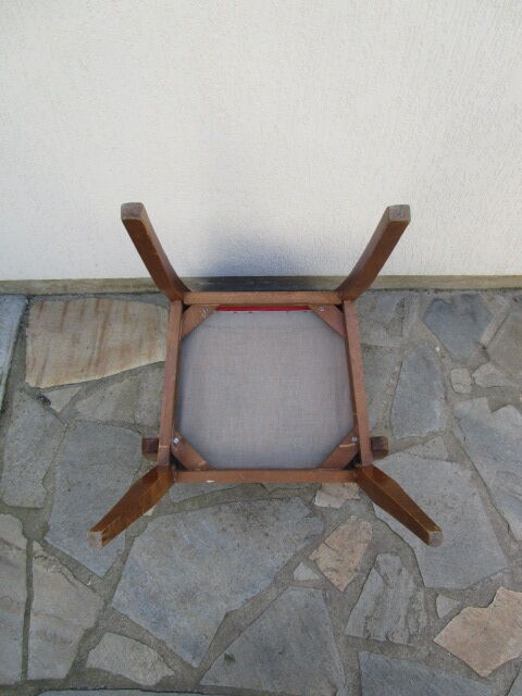 Fauteuil bridge rouge années 50