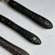 Set of 5 antique table knives in inlaid ebony, circa 1900.