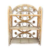 Étagère vintage pliable en rotin à 3 étages
