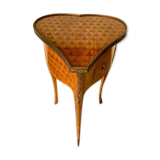 Table form heart in style Louis XV marquetry