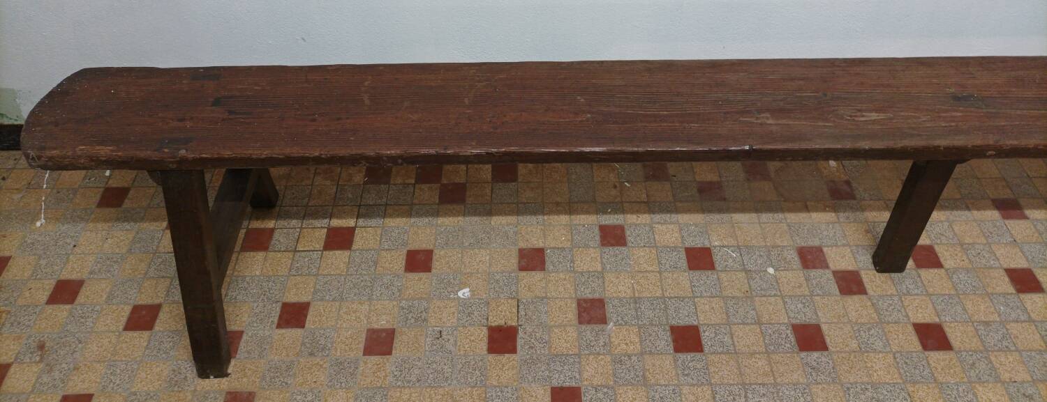 Old Large Vintage Wooden Farm Bench