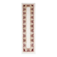 Tapis de couloir vintage turc Oushak fait main en laine et coton blanc