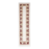 Tapis de couloir vintage turc Oushak fait main en laine et coton blanc