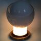 Postmodern Brass and Spheric Blown Glass Table Lamp by Mazzega, Italy