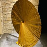 Large vintage wooden fan-shaped screen