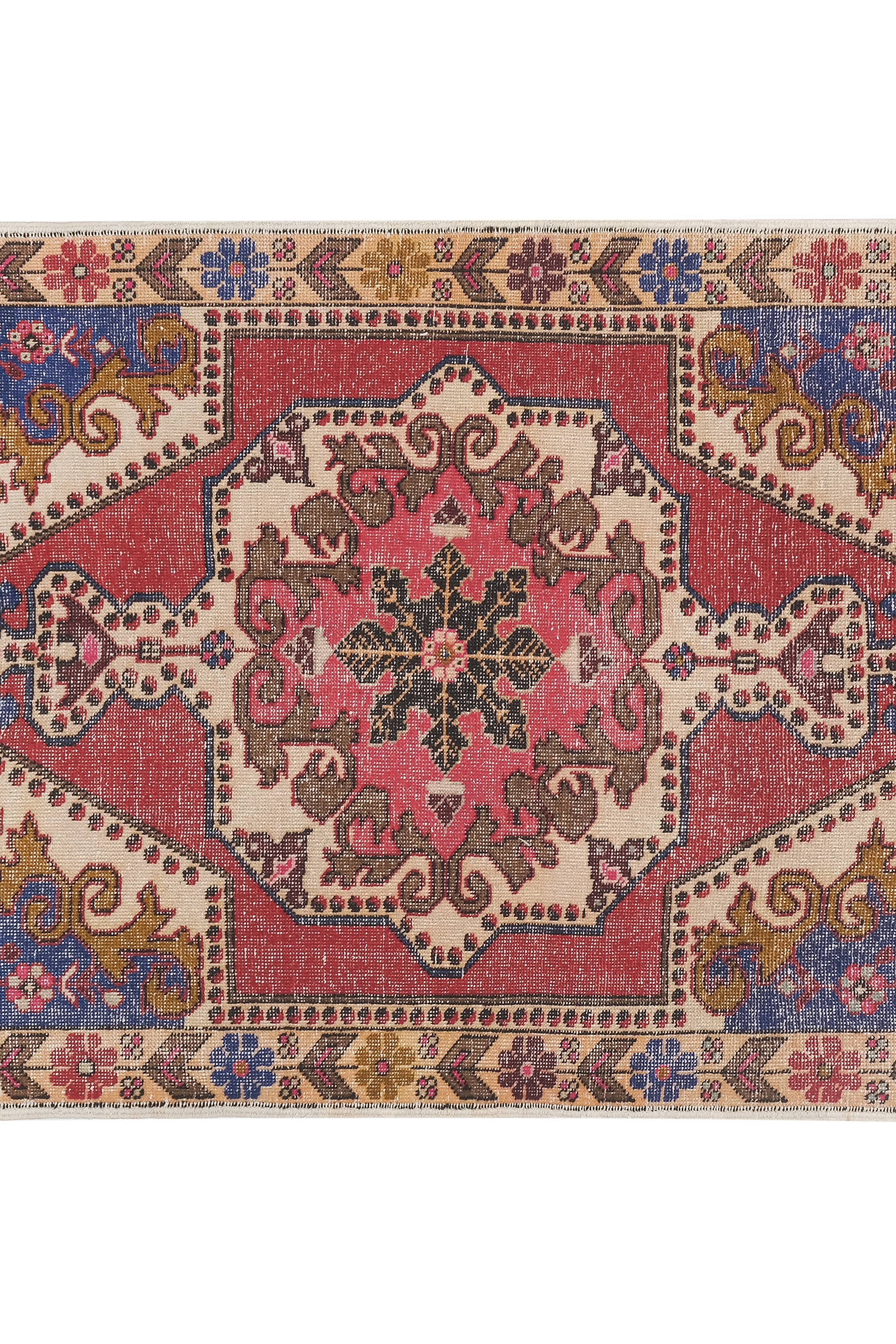 Vintage Turkish rug from Oushak, hand-woven 143x216 cm