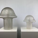 Large mushroom table lamp in clear swirling glass by Peill and Putzler XL 1970