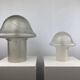 Large mushroom table lamp in clear swirling glass by Peill and Putzler XL 1970