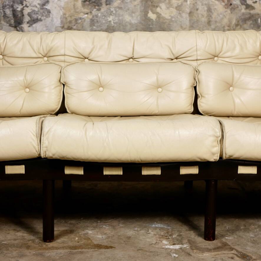 Scandinavian leather sofa by Sven Ellekaer for Coja, 1970