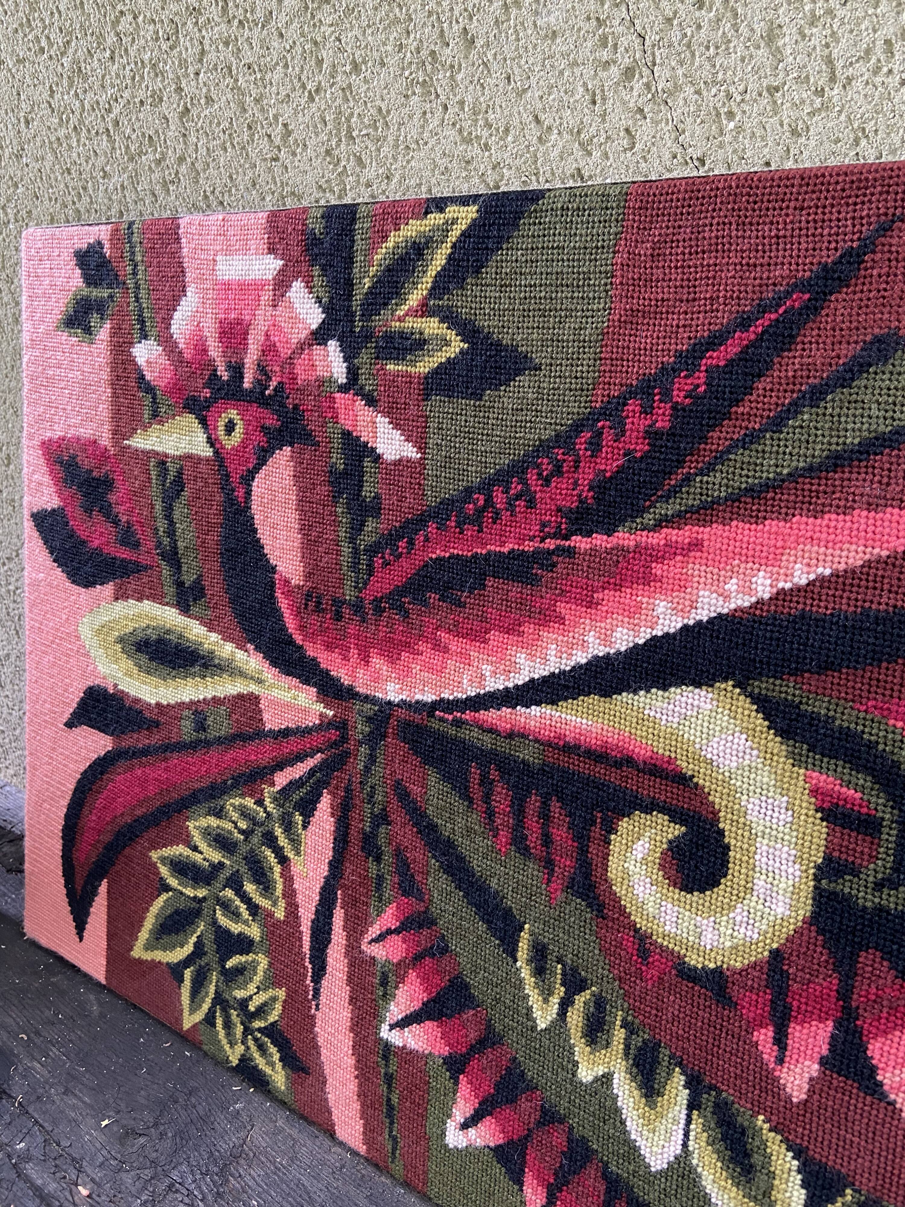 Wall tapestry -Peacock pattern- 60s