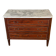 Louis XVI commode in mahogany with brass beading, arabescato marble top, 18th century