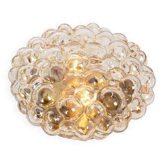 1 of 3 Large Amber Bubble Glass Sconce by Helena Tynell, Limburg, Germany