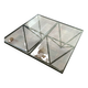 Design coffee table in glass and black metal – Geometric base