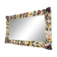 Miroir mural italien en métal fleuri polychrome, années 50