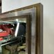 Romeo Rega, vintage mirror with double brass frame and chrome. Italy 1970s