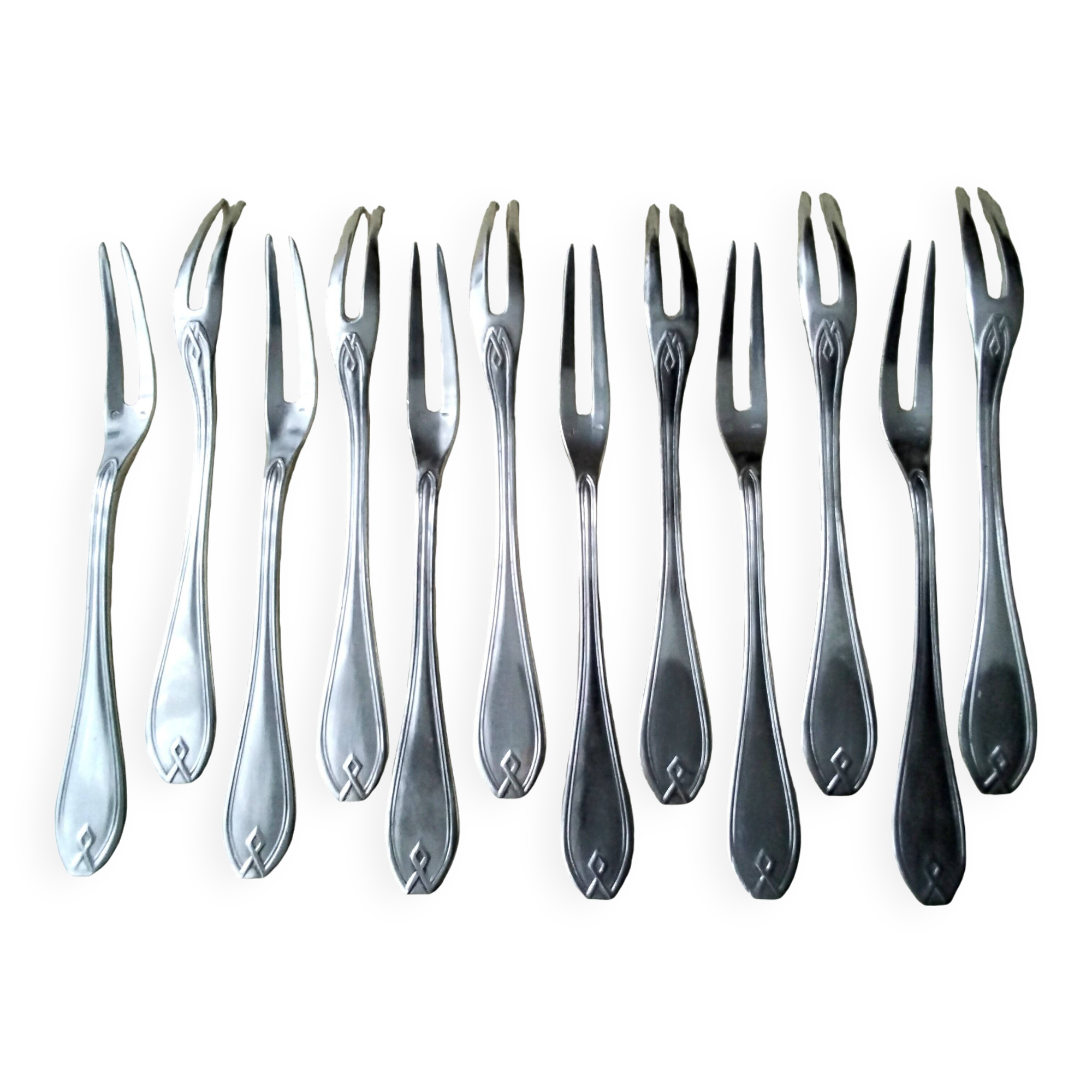 Box of 12 silver-plated metal snail forks Ravinet d'Enfert
