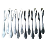 Box of 12 silver-plated metal snail forks Ravinet d'Enfert