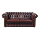 Chesterfield 2.5 seater sofa in dark red cowhide leather