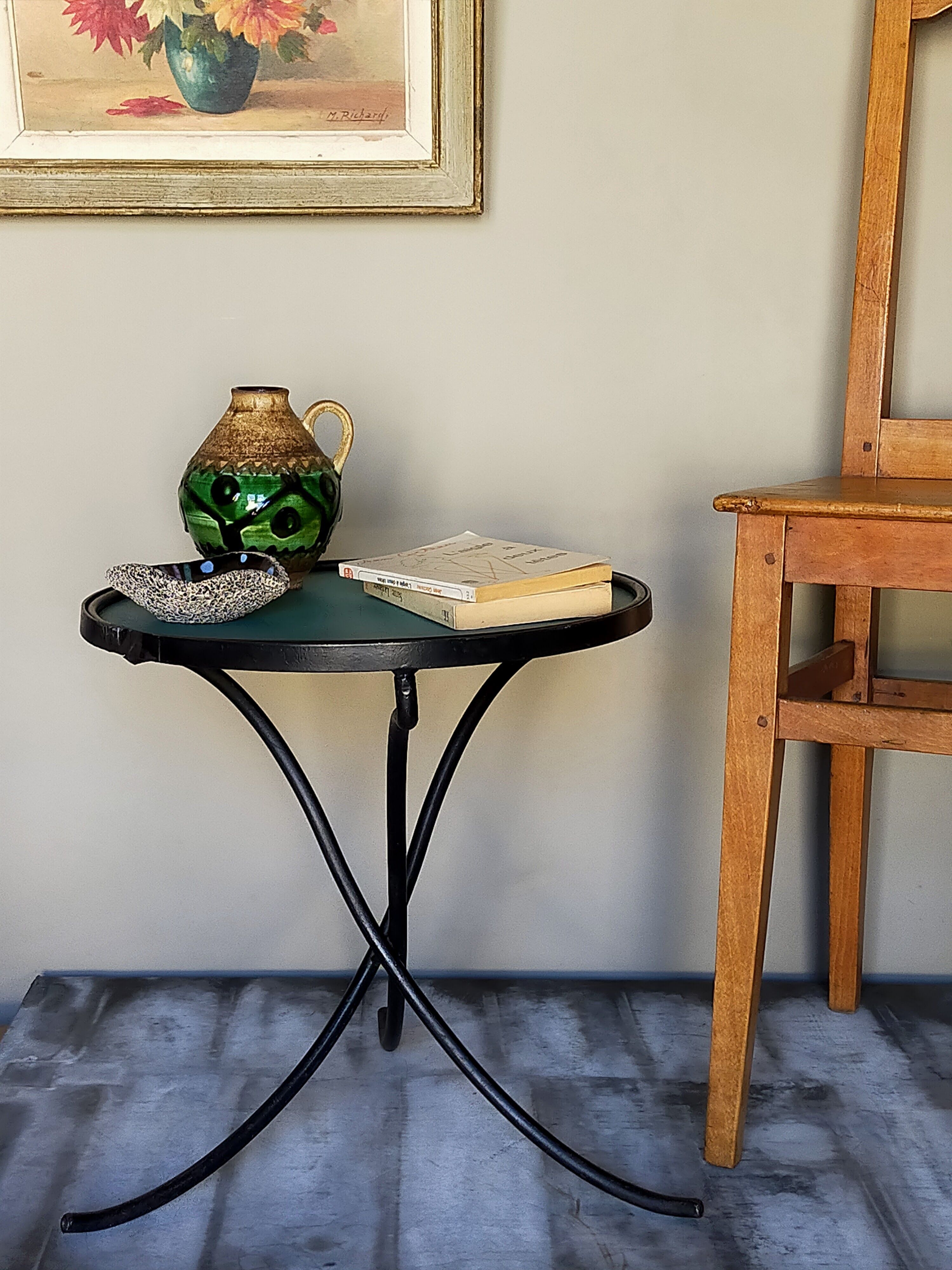 Wrought iron tripod healing in the 1950s