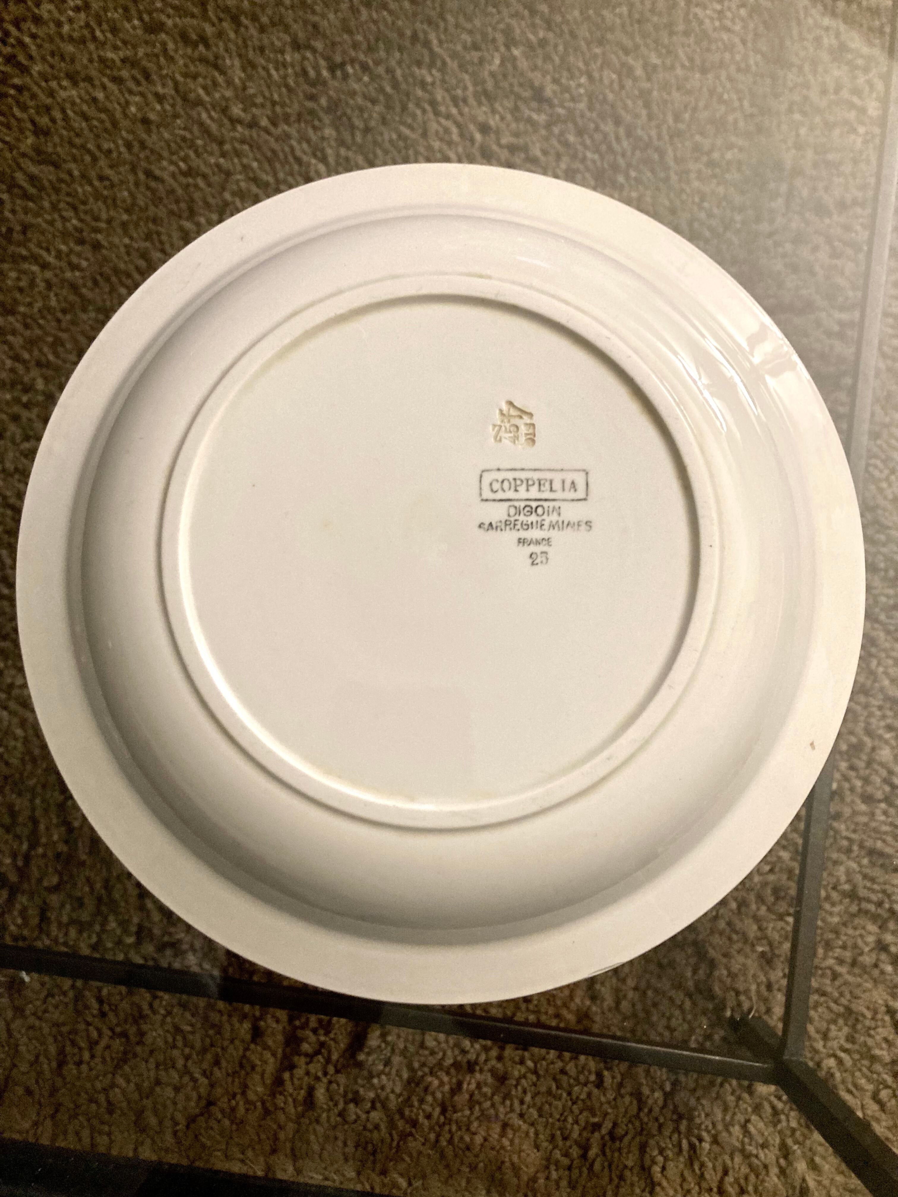 Hollow dish Digoin Sarreguemines model Coppelia
