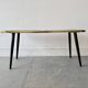 Vintage Coffee Table Floral Glass Top Tapered Legs