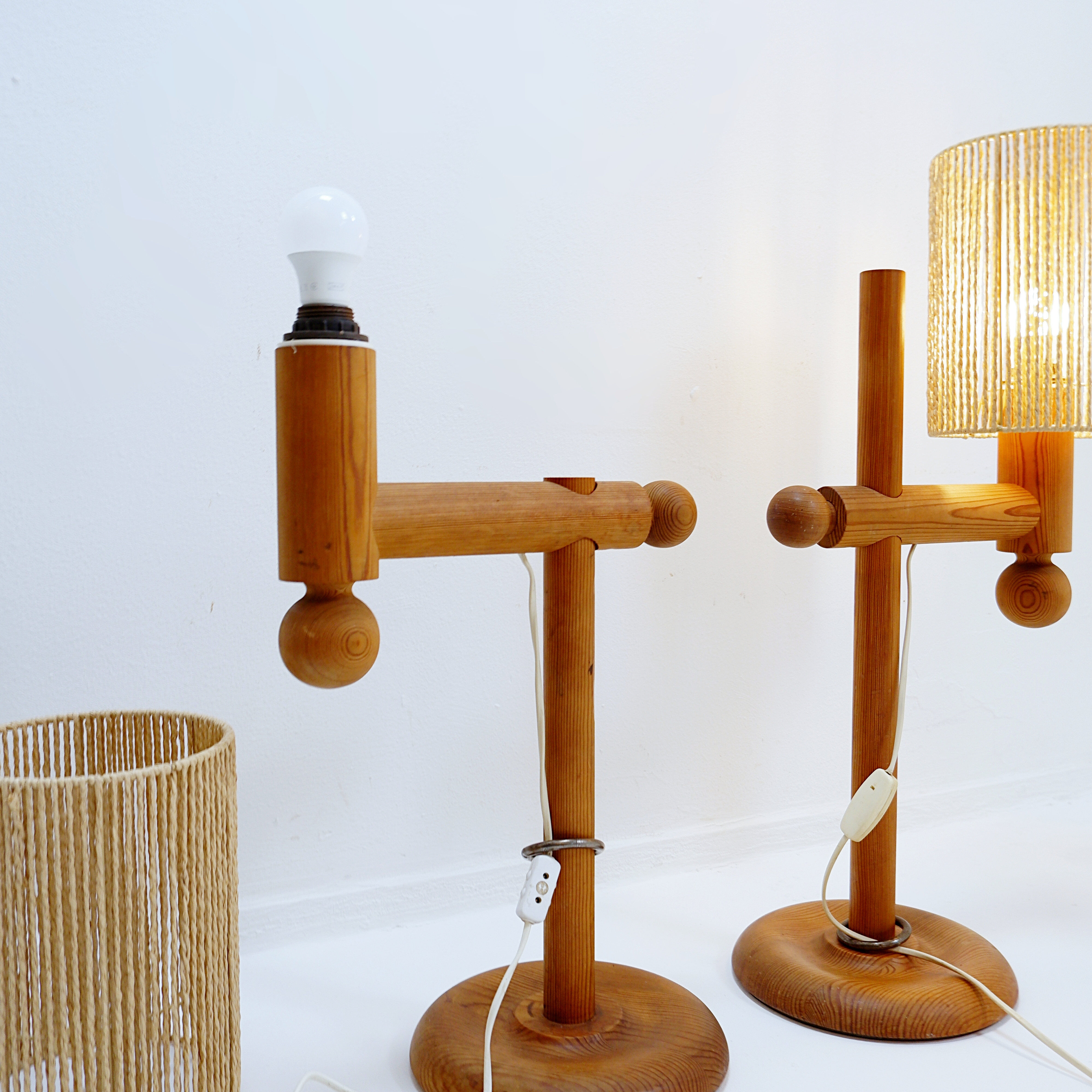 Pair of large table lamps by Uno & Östen Kristiansson for Luxus, 1960/70