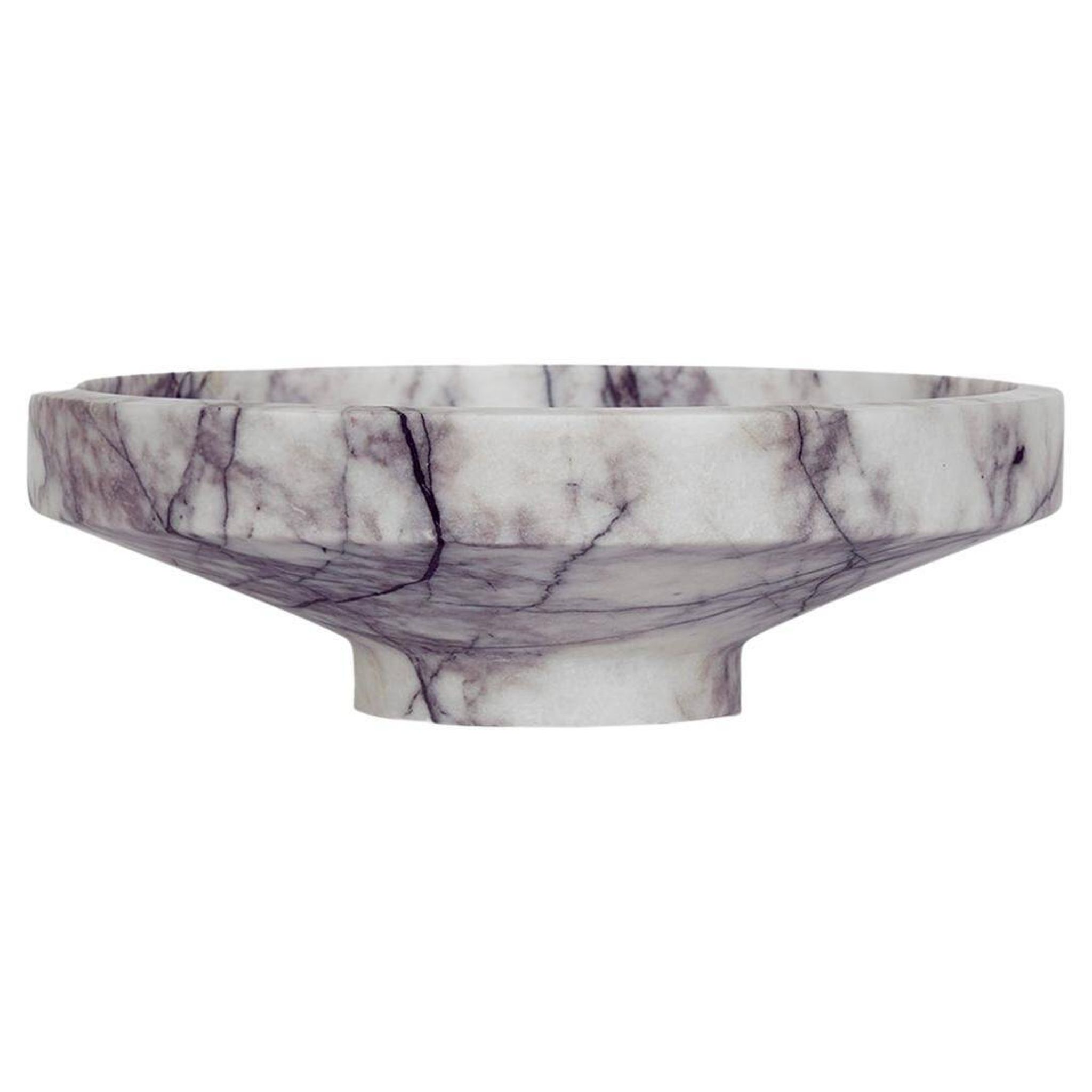 Bol étroit en marbre blanc lilas