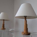 Pair of pine lamps, 1980s