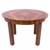 Oval Art Deco table from the 1940s, Poland. After renovation.