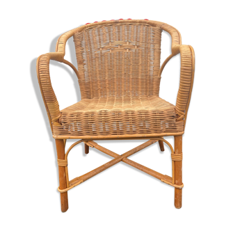 Vintage wicker children's armchair