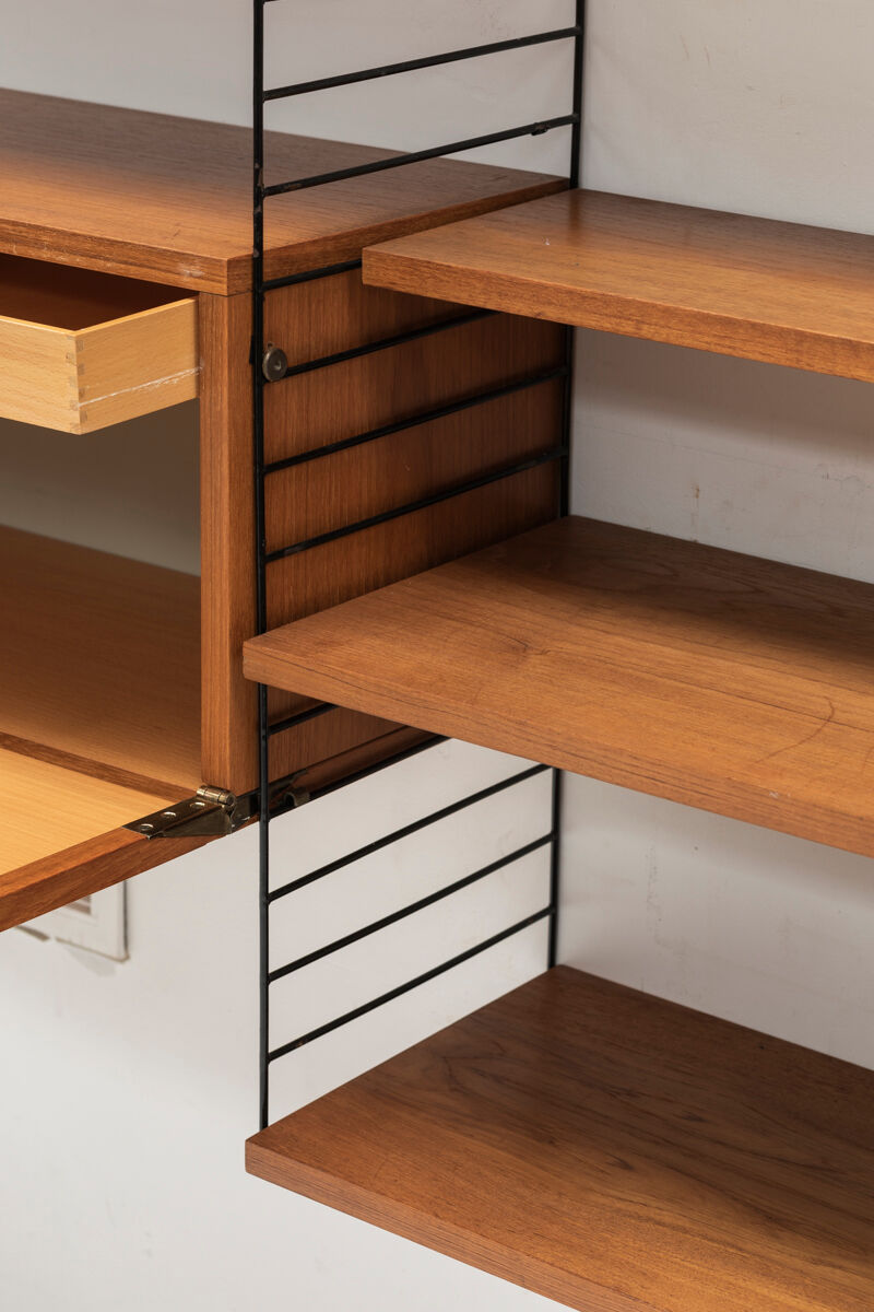 3-Piece wall unit by Nisse Strinning for String, Sweden, 1960s