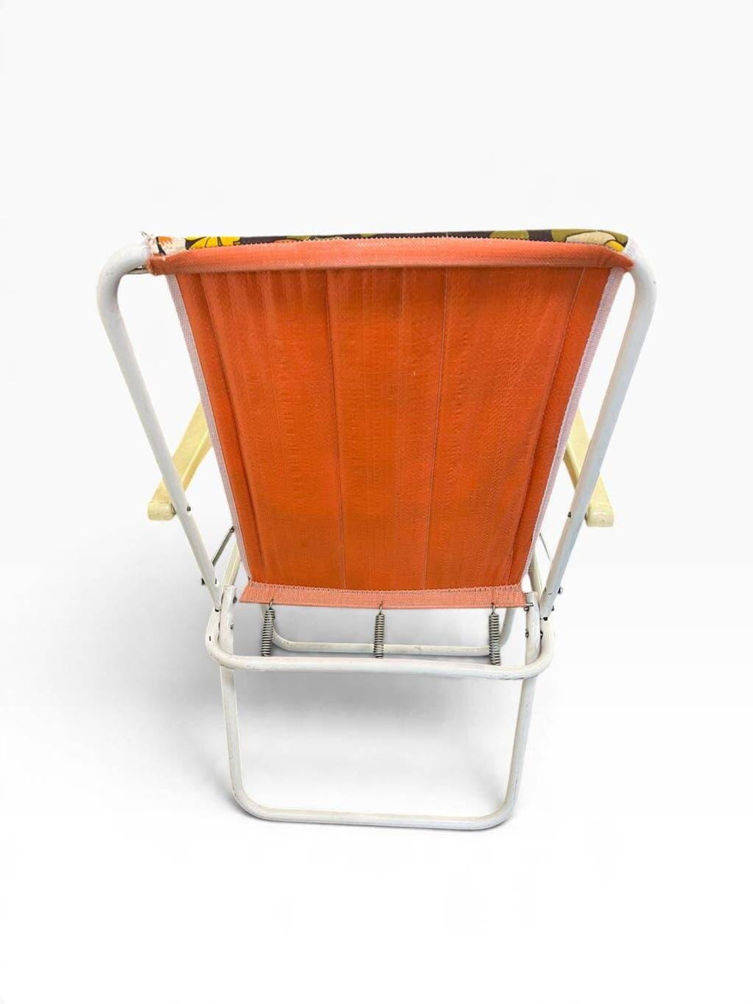 Chaise de plage/camping pliante orange vintage