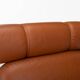Fauteuil brutaliste et pouf en cuir de cognac, années 1970