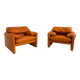 pair of Maralunga armchairs by Vico Magistretti
