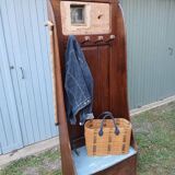 Wooden coat rack trunk