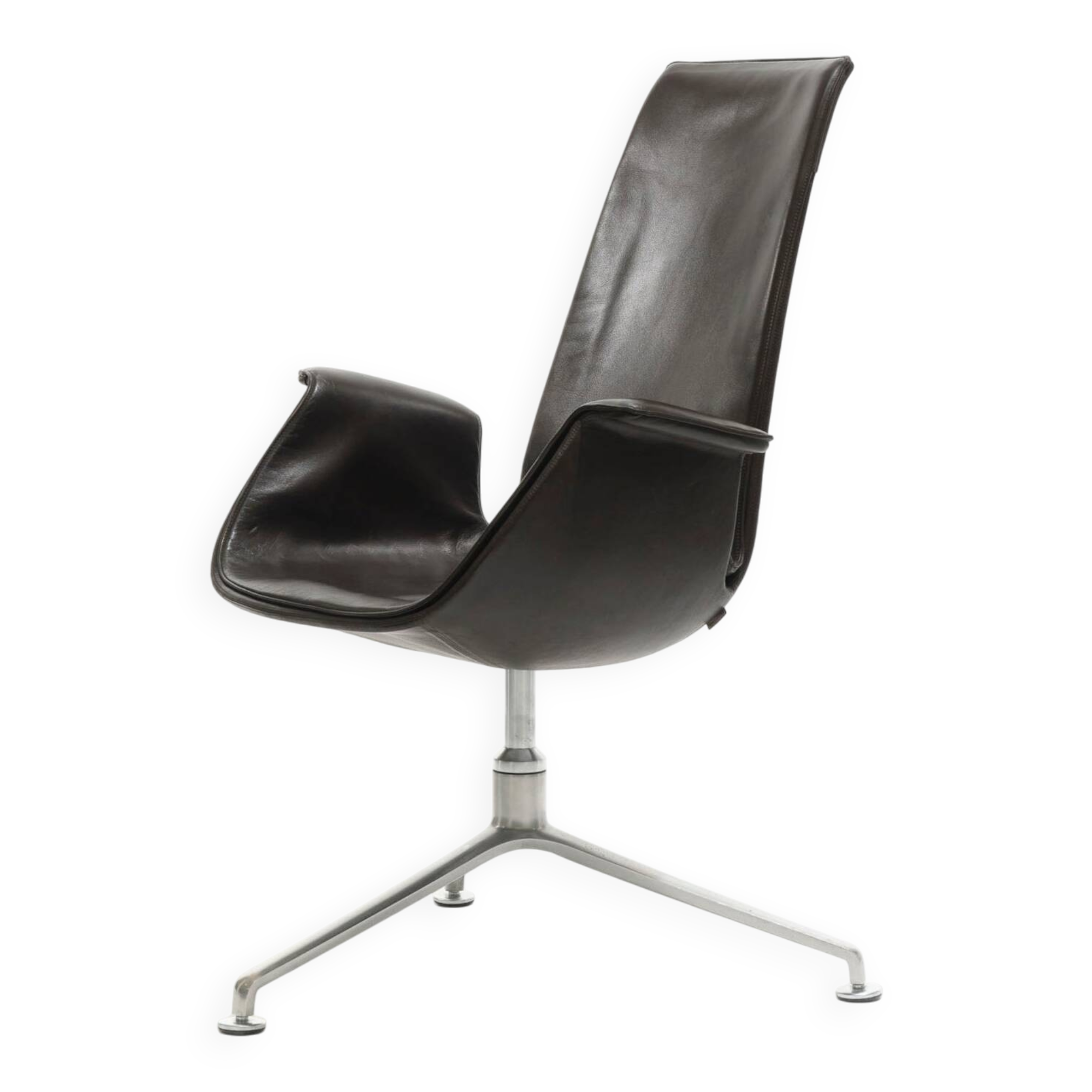Fauteuil en cuir fk 6725, knoll, fabricius & kastholmon, 1960s