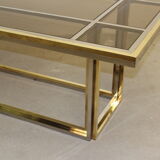 Dining table in chrome-plated steel and brass by Romeo Rega circa 1970