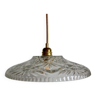 Vintage molded glass lampshade pendant light - tableware collection -