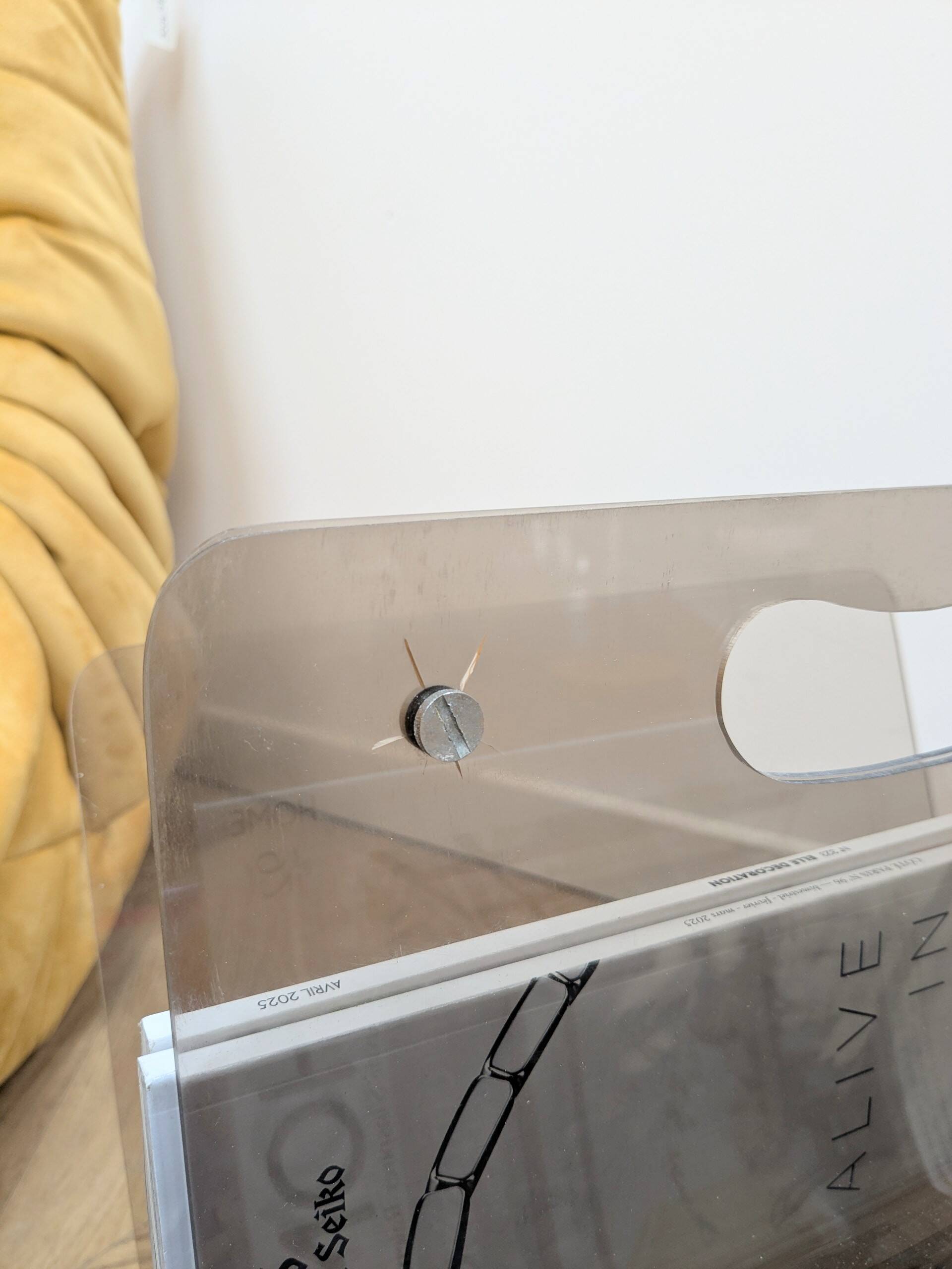 Vintage plexiglass magazine rack