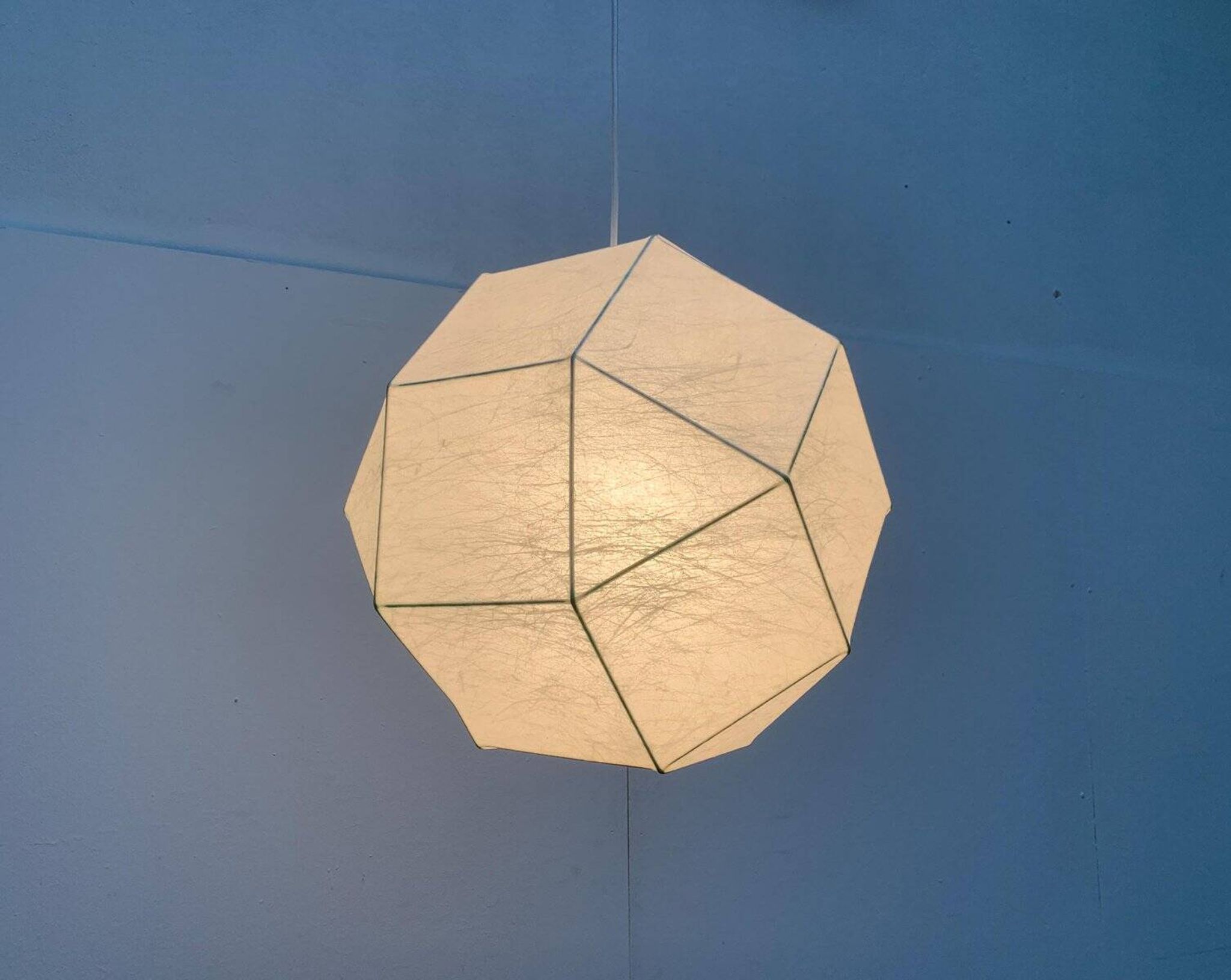 German cocoon pendant lamp from the mid-century by Goldkant Leuchten, Wuppertal.
