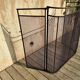 Large old fireplace 3 panels in iron forged height 77 cm