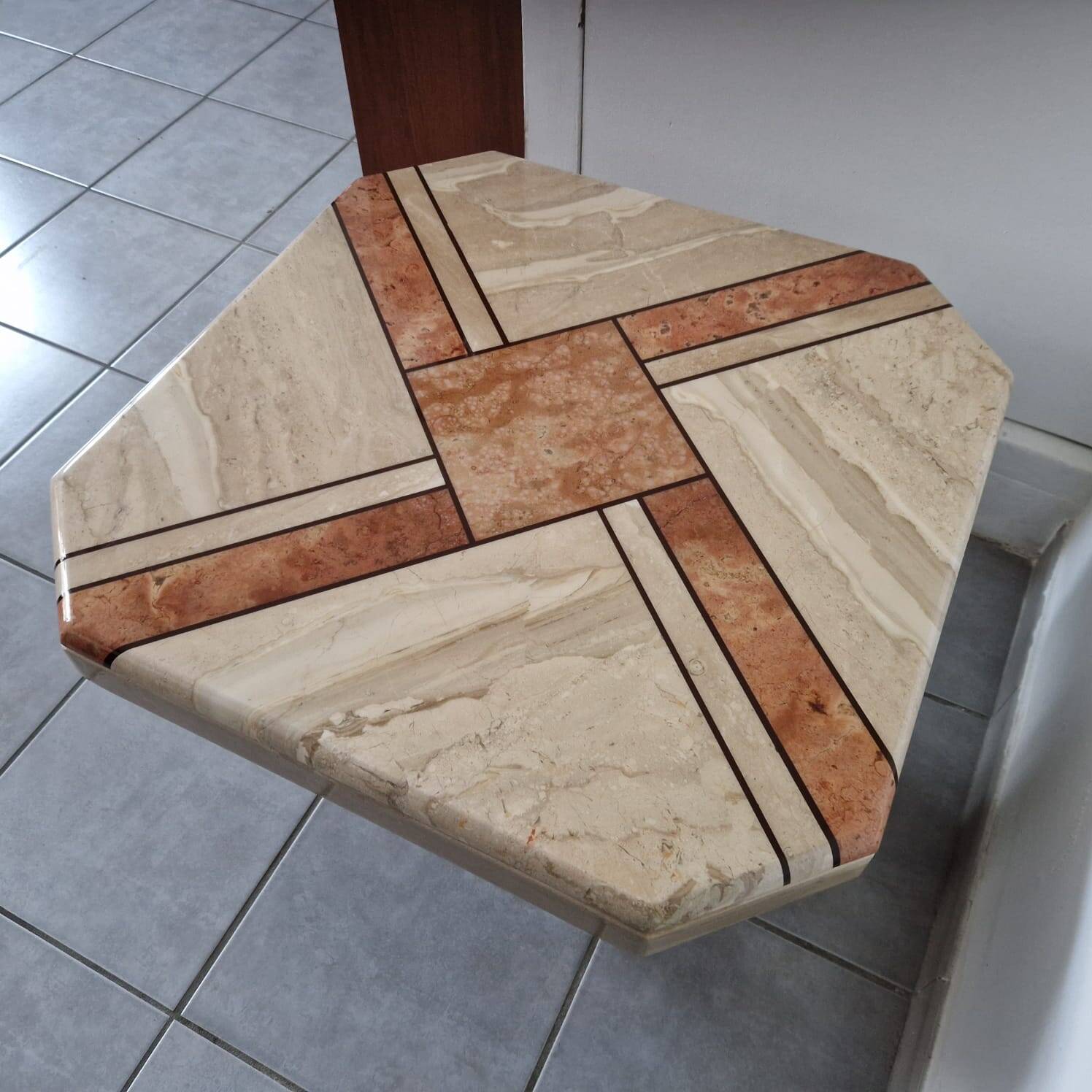 Travertine coffee table