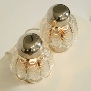 Two large, rare 1960s metal and glass table lamps by VEB Narva Leuchtenbau