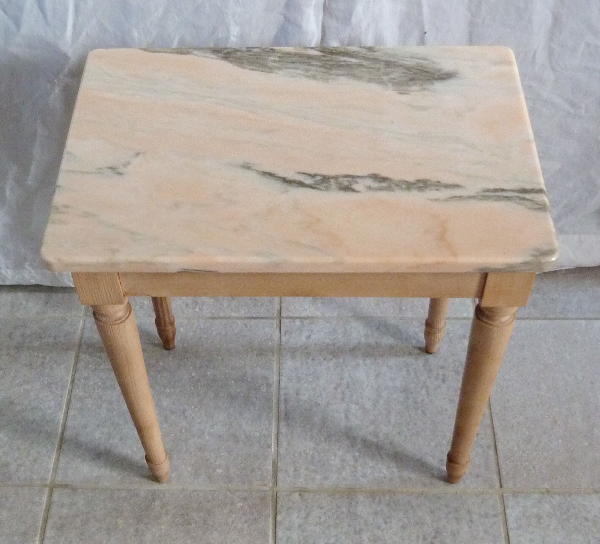 Pink marble table