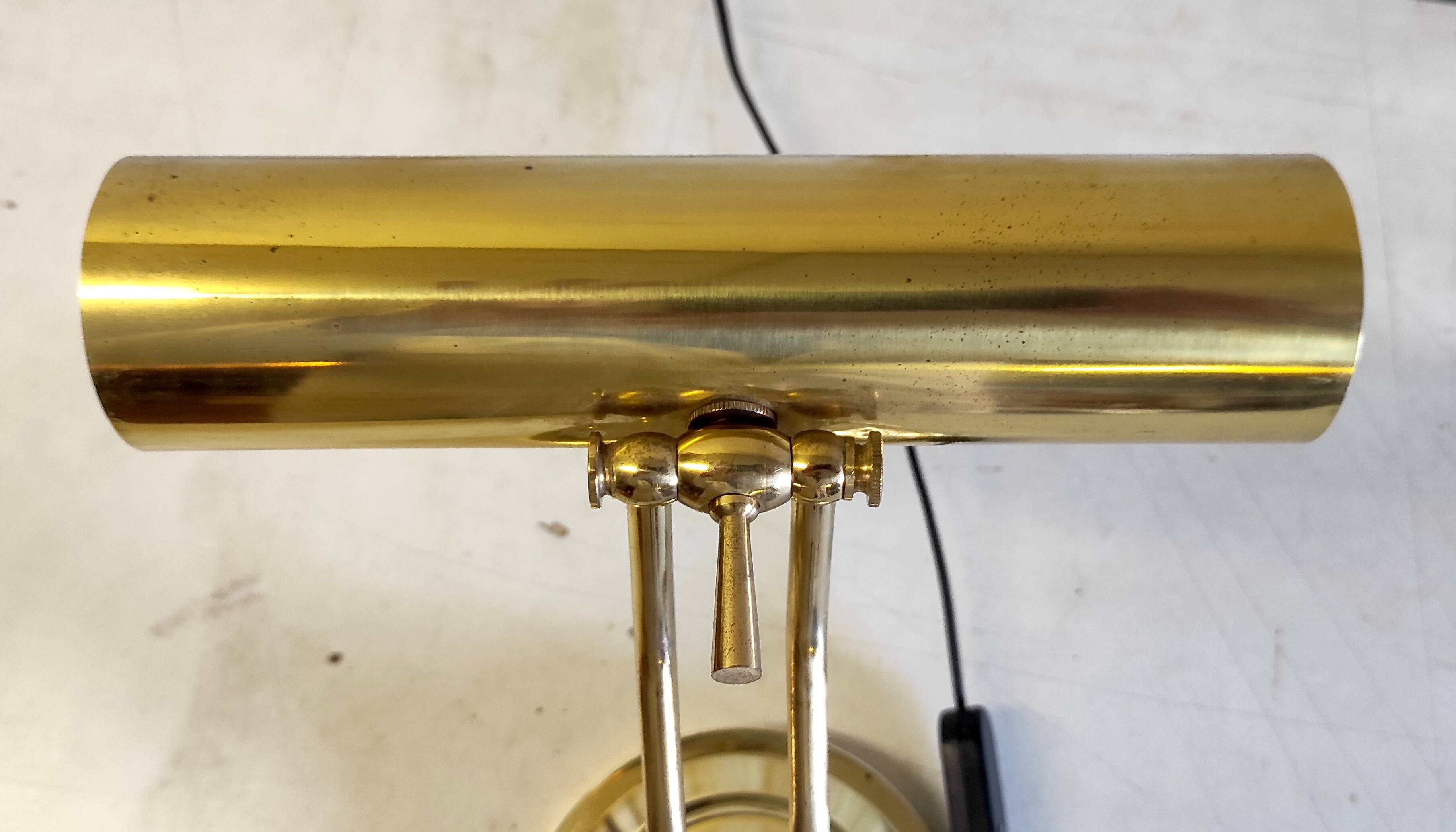 Articulated "piano" lamp in gilded metal - mid 20th century.