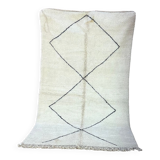 Moroccan rug ben ouarain white - 161 x 267 cm