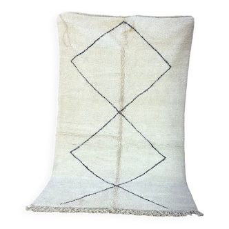 Moroccan rug ben ouarain white - 161 x 267 cm