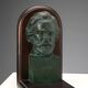 Vintage pair of bronze and wood bookends Verdi Chopin design 1960s-1970s