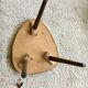 Small triangular table coffee table birds vintage flowers tripod door plant midcentury 1950